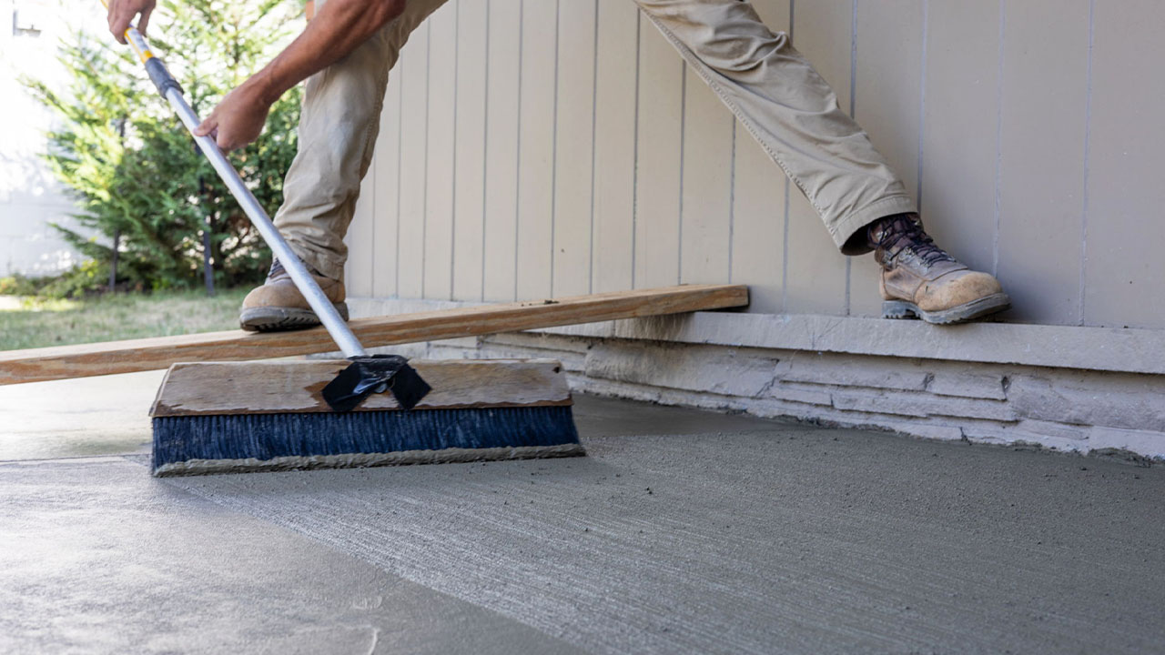 Brushed concrete installation Pittsburgh